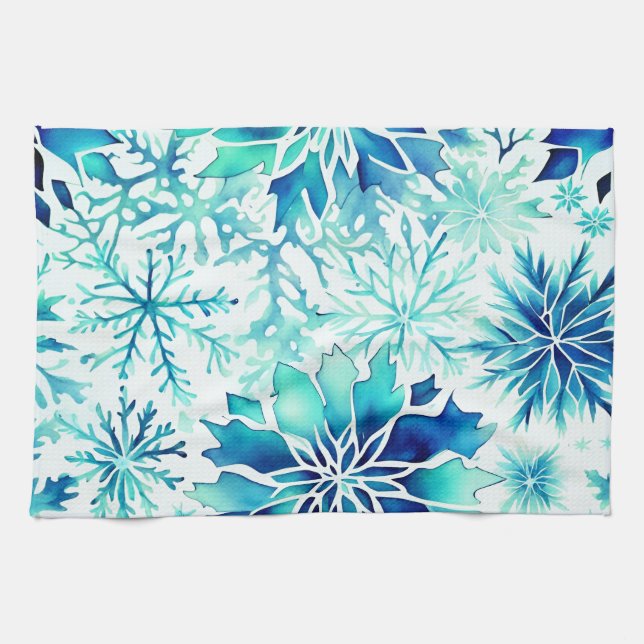 Linge De Cuisine Motif d'aquarelle magique hivernale (Horizontal)