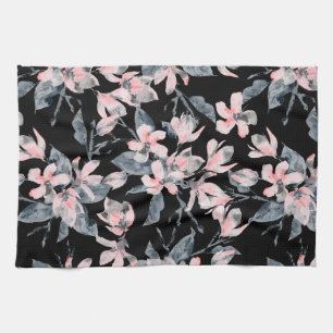 Linge De Cuisine Motif d'aquarelle rose et gris