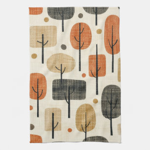 Linge De Cuisine Motif d'arbre moderne du milieu du siècle