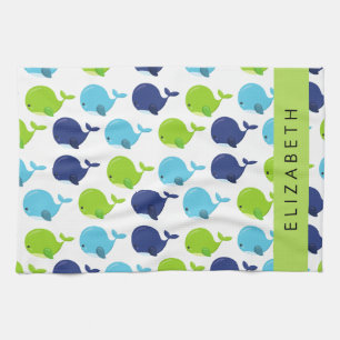 Linge De Cuisine Motif De Baleines, Beaux Baleines, Votre Nom