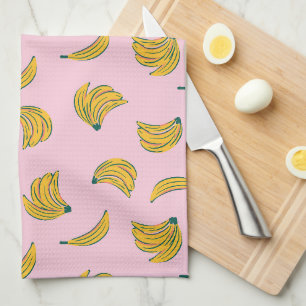 Linge De Cuisine Motif de banane Cool rose et jaune