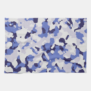 Linge De Cuisine Motif de camouflage bleu