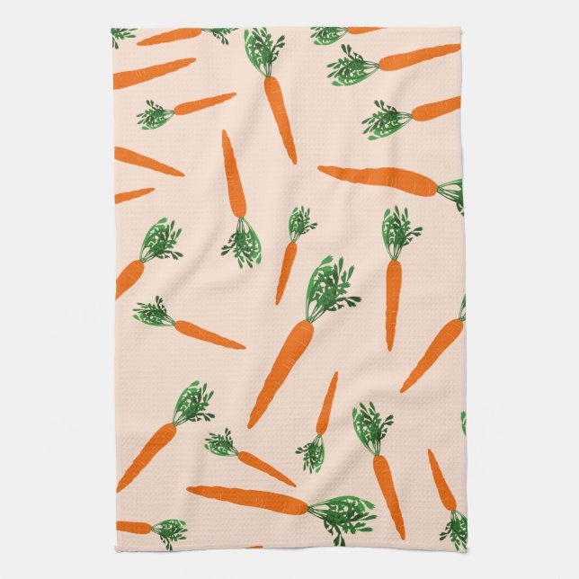 Linge De Cuisine Motif de carottes orange (Vertical)