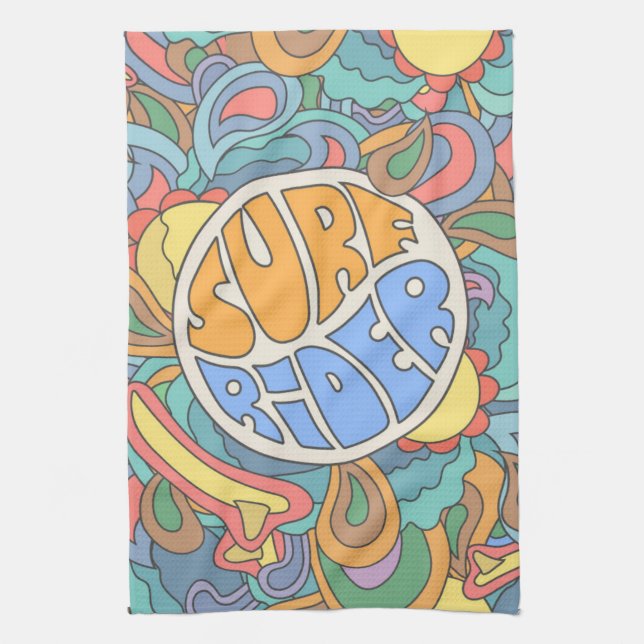 Linge De Cuisine Motif de cavalier de surf (Vertical)