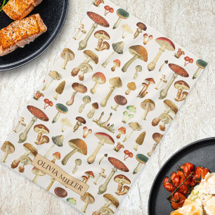 Linge De Cuisine Motif de champignons vintages