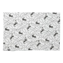 Motif de chat noir joueur et boule de laine