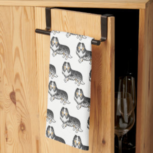 Linge De Cuisine Motif de chien de dessin animé mignon Collie Rough