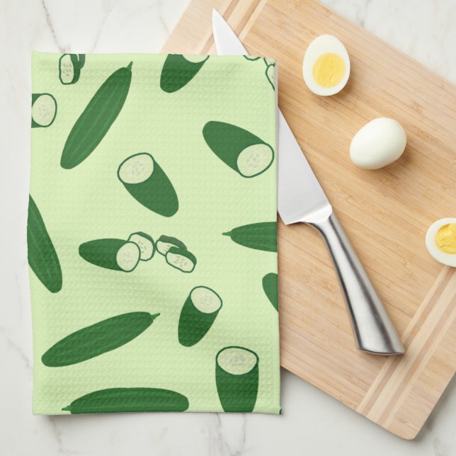 Linge De Cuisine Motif de concombre (Quart Plié)