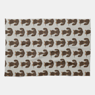 Linge De Cuisine Motif de Dachshunds au chocolat