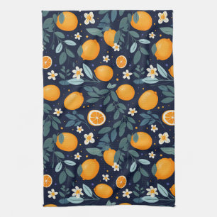 Linge De Cuisine Motif de délice orange et floral