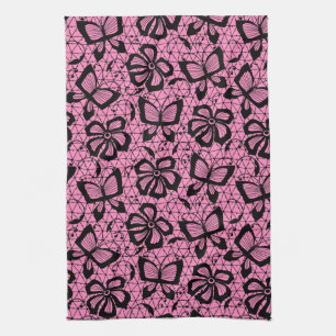 Linge De Cuisine motif de dentelle avec des papillons