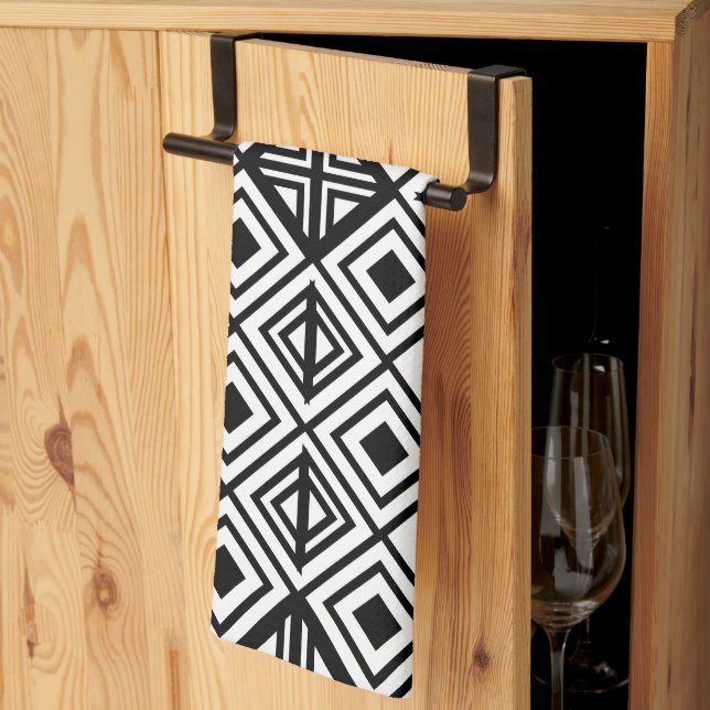 Linge De Cuisine Motif de diamant géométrique (Pliage en tiers)