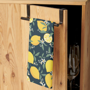 Linge De Cuisine Motif de feuille jaune citron