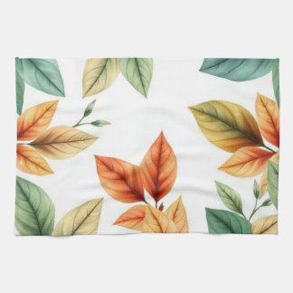 Linge De Cuisine Motif de feuilles décoratif élégant à l'aquarelle