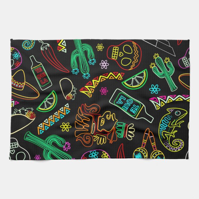 Linge De Cuisine Motif de Fiesta du Mexique (Horizontal)