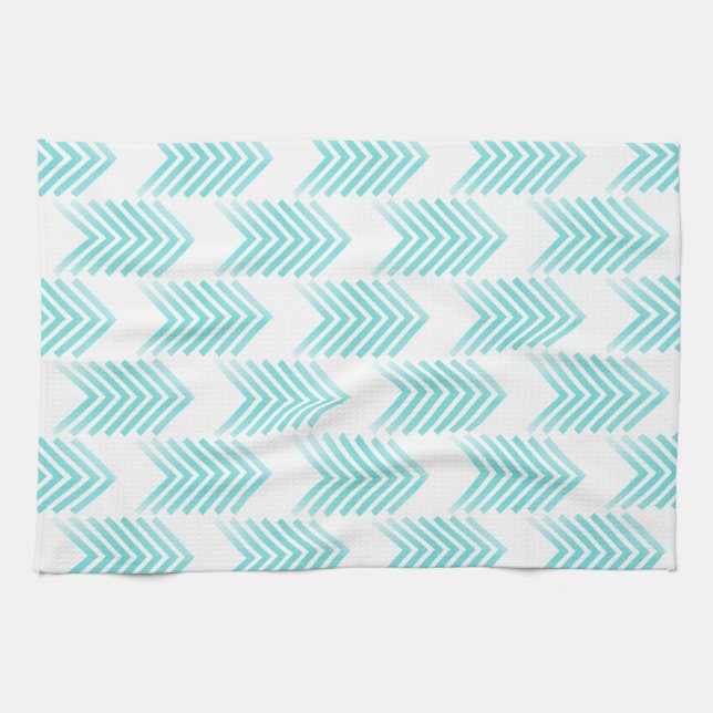 Linge De Cuisine Motif de flèche Tribal Turquoise (Horizontal)