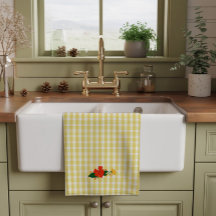 Motif de fleur sauvage simple jaune tartan