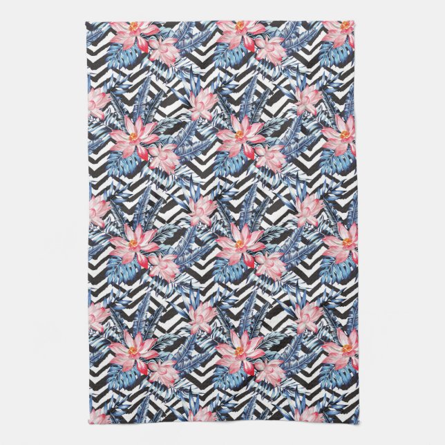 Linge De Cuisine Motif de fleur tropical de Lotus (Vertical)