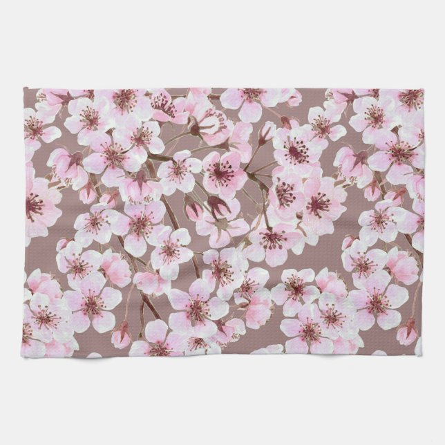 Linge De Cuisine Motif de fleurs de cerisiers (Horizontal)