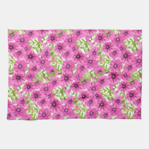 Linge De Cuisine Motif de fleurs pétunia rose