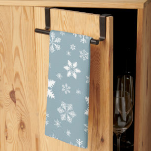 Linge De Cuisine Motif de flocon de neige, flocons blancs, neige, g