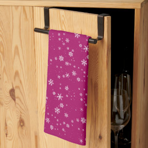 Linge De Cuisine Motif de flocon de neige sur Noël violet
