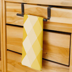Linge De Cuisine Motif de forme Rhombus à teinte jaune