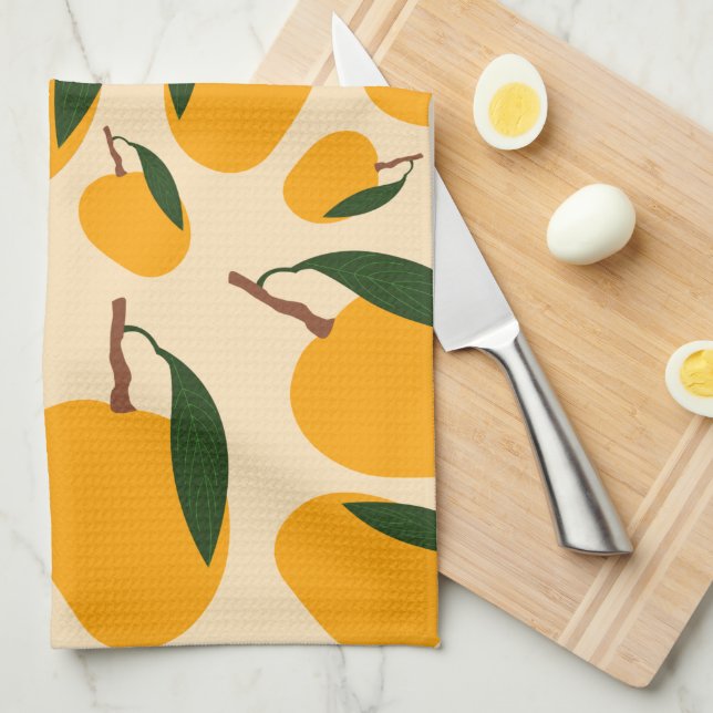 Linge De Cuisine Motif de fruits d'été Mango (Quart Plié)