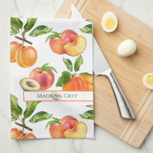 Linge De Cuisine Motif de fruits mûrs, abricots et prunes