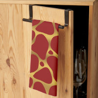 Motif de girafe abstraite rouge et or