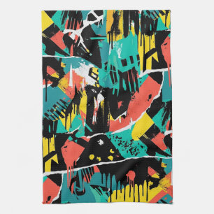 Linge De Cuisine Motif de graffiti urbain coloré (13)