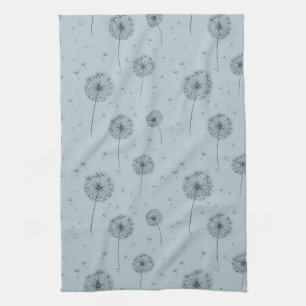 Linge De Cuisine Motif de graines de pissenlit minimaliste bleu (1)
