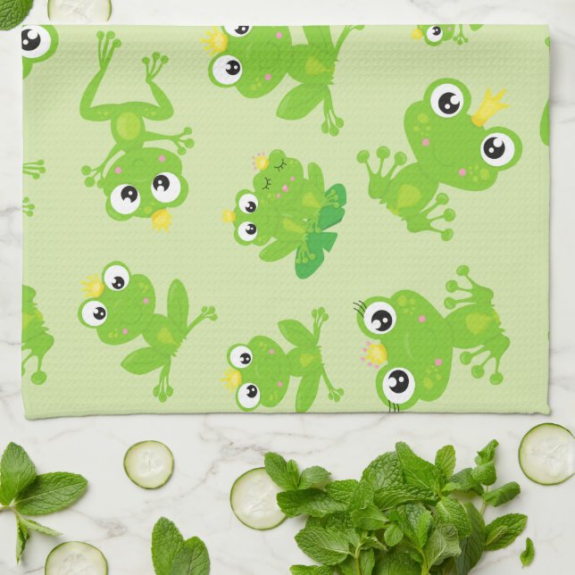 Linge De Cuisine Motif de grenouille, Grenouilles mignonnes, Grenou (Plié)