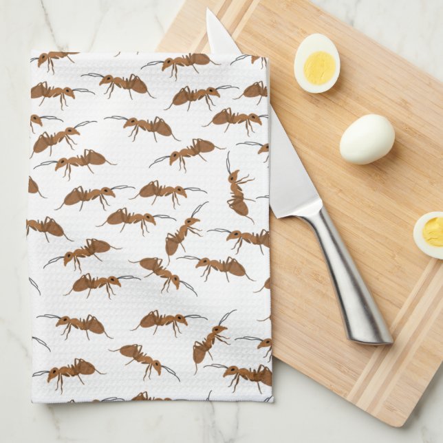 Linge De Cuisine Motif de jolies fourmis (Quart Plié)