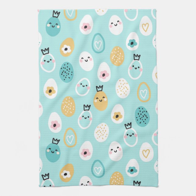 Linge De Cuisine Motif de jolis œufs de Pâques Œufs pastel kawaii (Vertical)