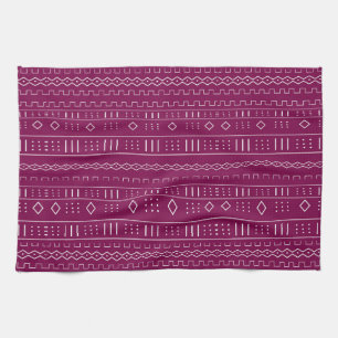 Linge De Cuisine Motif de la boue moderne Cranberry