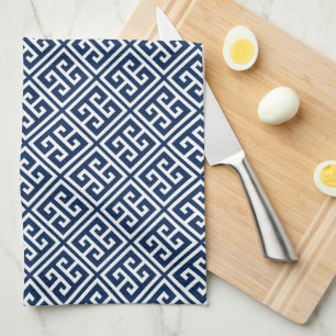 Linge De Cuisine Motif de la clé bleue grecque de la marine