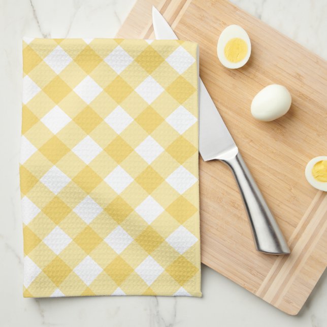 Linge De Cuisine Motif de la En vichy à plaid jaune (Quart Plié)