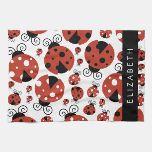 Linge De Cuisine Motif De Ladybugs, Red Ladybugs, Votre Nom