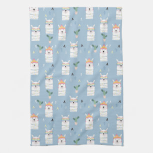 Linge De Cuisine Motif de lama de lunettes de soleil d'arc-en-ciel