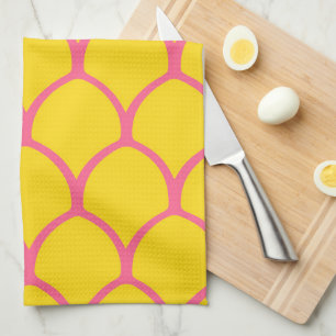 Linge De Cuisine Motif de l'ananas tropical en rose et jaune
