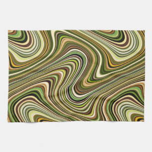 Linge De Cuisine Motif de ligne courbe multicolore très unique