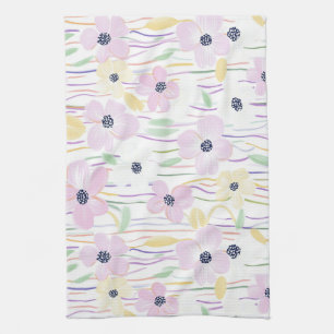 Linge De Cuisine Motif de ligne florale abstrait moderne (6)