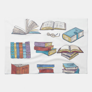 Linge De Cuisine Motif de livre
