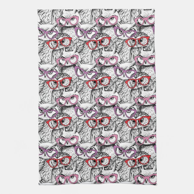 Linge De Cuisine Motif de lunettes de hibou (Vertical)