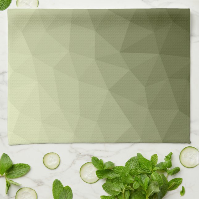 Linge De Cuisine Motif de maillage géométrique dégradé vert clair d (Plié)