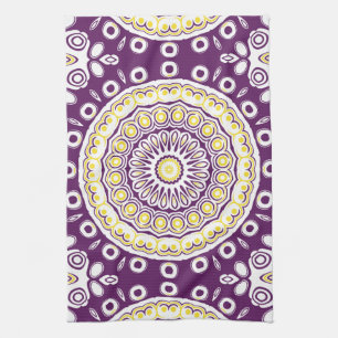 Linge De Cuisine Motif de mandala violet et or