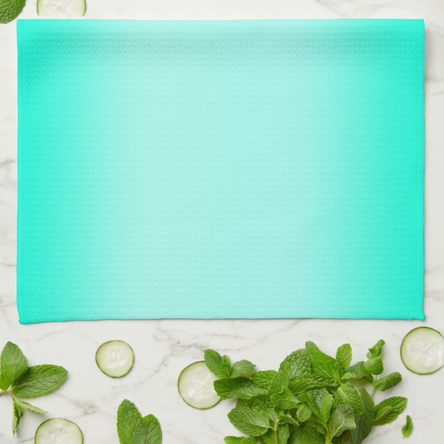 Linge De Cuisine Motif de nature à dégradé vert moderne aquarelle (Plié)