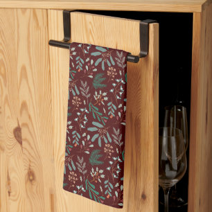 Linge De Cuisine Motif de Noël botanique d'hiver