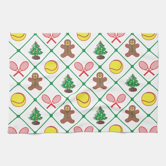 Linge De Cuisine Motif de Noël de tennis (Horizontal)